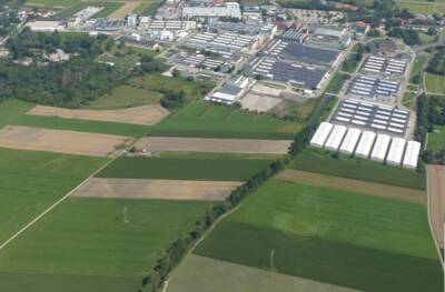 Luftbild des Industrieparks Werk Bobingen